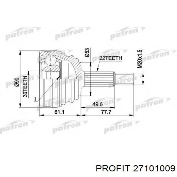 Compre 27101009 Profit Junta homocinética externa dianteira