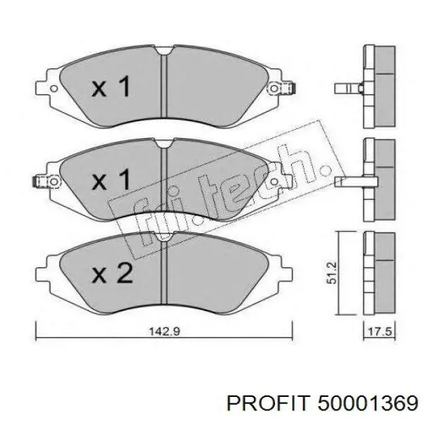 Compre 50001369 Profit Sapatas do freio dianteiras de disco