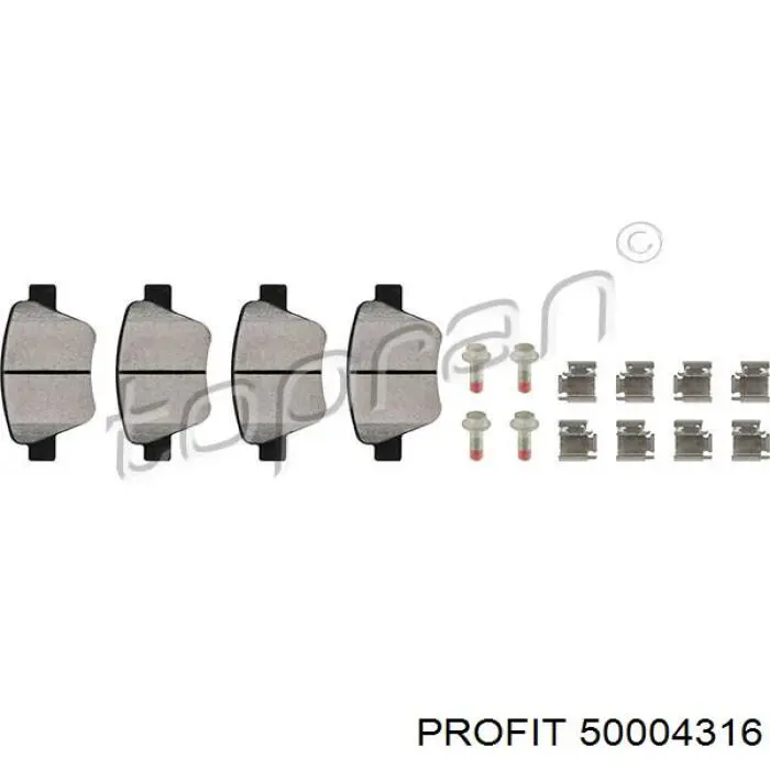 Compre 50004316 Profit Sapatas do freio traseiras de disco