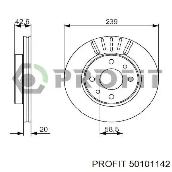 50101142 Profit Disco do freio dianteiro