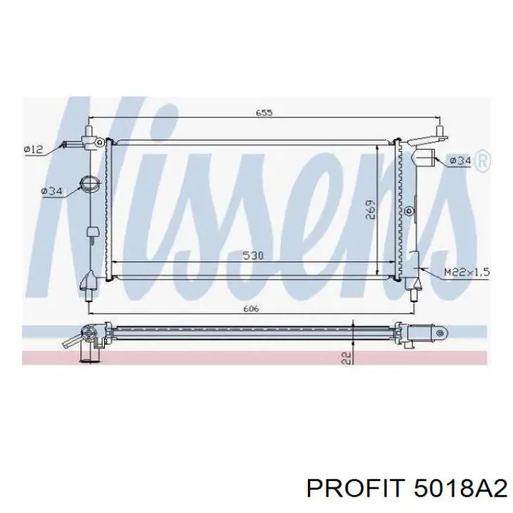 Radiador de esfriamento de motor 5018A2 Profit