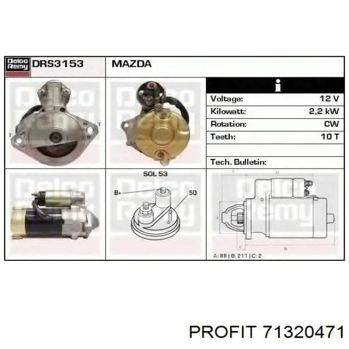 Compre 71320471 Profit Relê retrator do motor de arranco