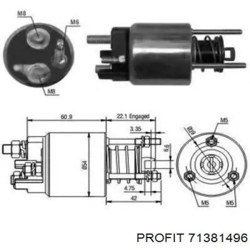 Relê retrator do motor de arranco Profit 71381496 preço, a partir de 25,30 USD