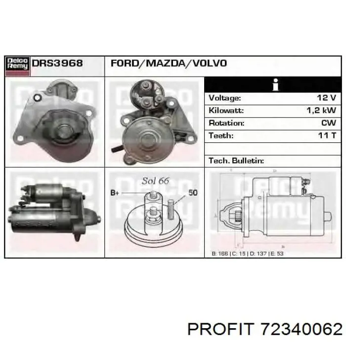 Compre 72340062 Profit Porta-escovas do motor de arranco