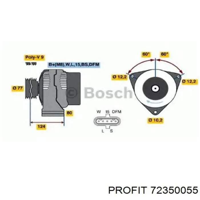 Enrolamento do gerador, estator Bosch F00MA47719 preço, a partir de 80,55 USD