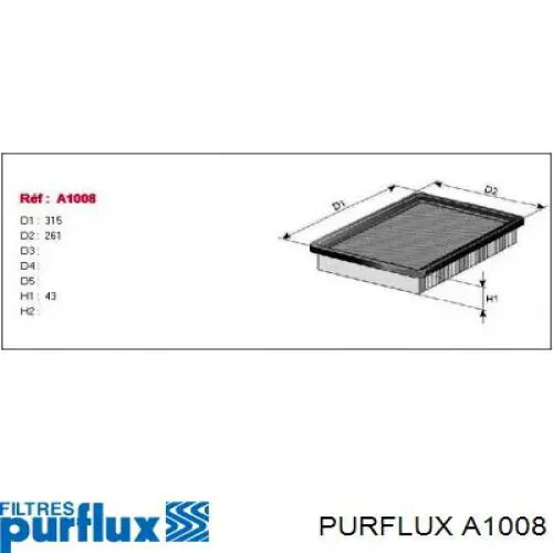 Filtro de ar Purflux A1008 preço, a partir de 10,24 USD