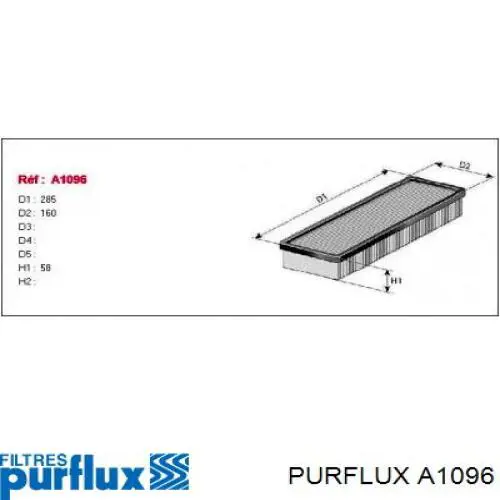 A1096 Purflux Filtro de ar