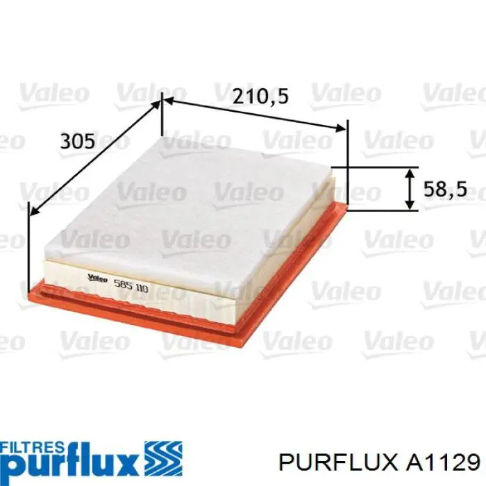 Compre A1129 Purflux Filtro de ar