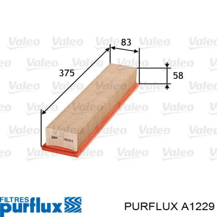 Filtro de ar A1229 Purflux