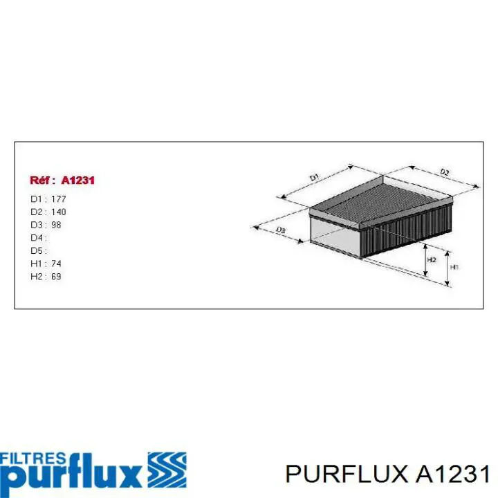 Filtro de ar A1231 Purflux
