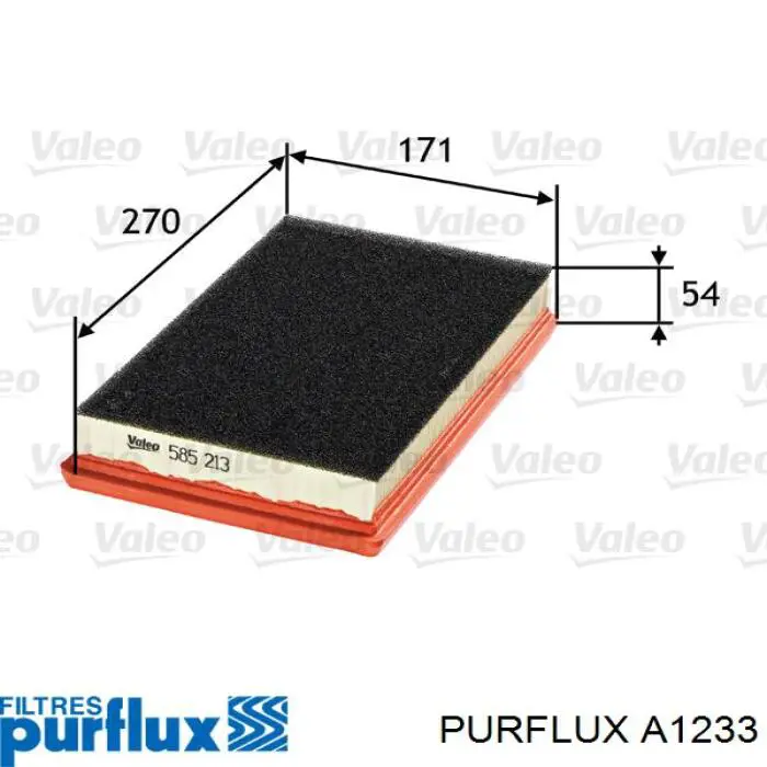 Compre A1233 Purflux Filtro de ar