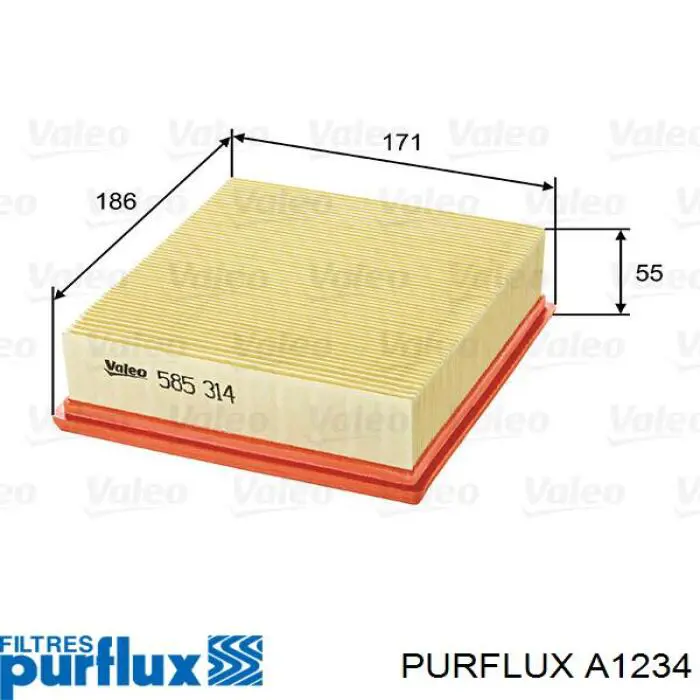 Compre A1234 Purflux Filtro de ar