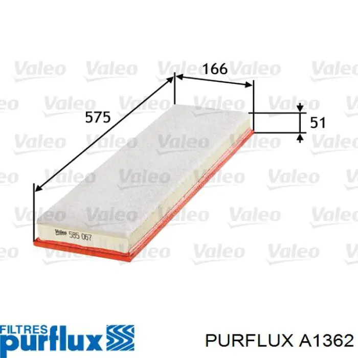 A1362 Purflux Filtro de ar