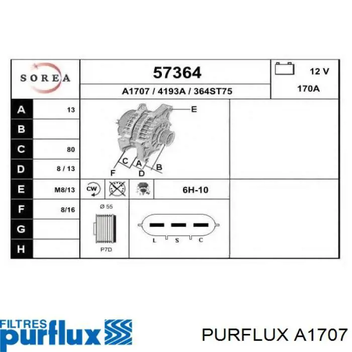 Filtro de ar Purflux A1707