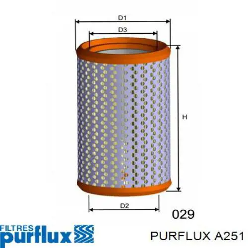 Filtro de ar A251 Purflux
