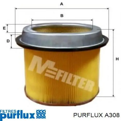 Compre A308 Purflux Filtro de ar
