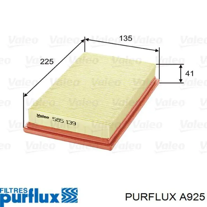 Compre A925 Purflux Filtro de ar