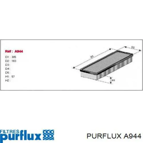A944 Purflux Filtro de ar