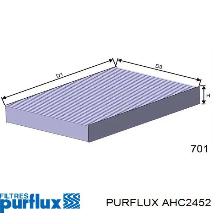 Filtro de salão AHC2452 Purflux