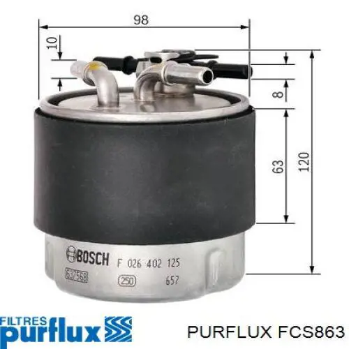 FCS863 Purflux Filtro de combustível