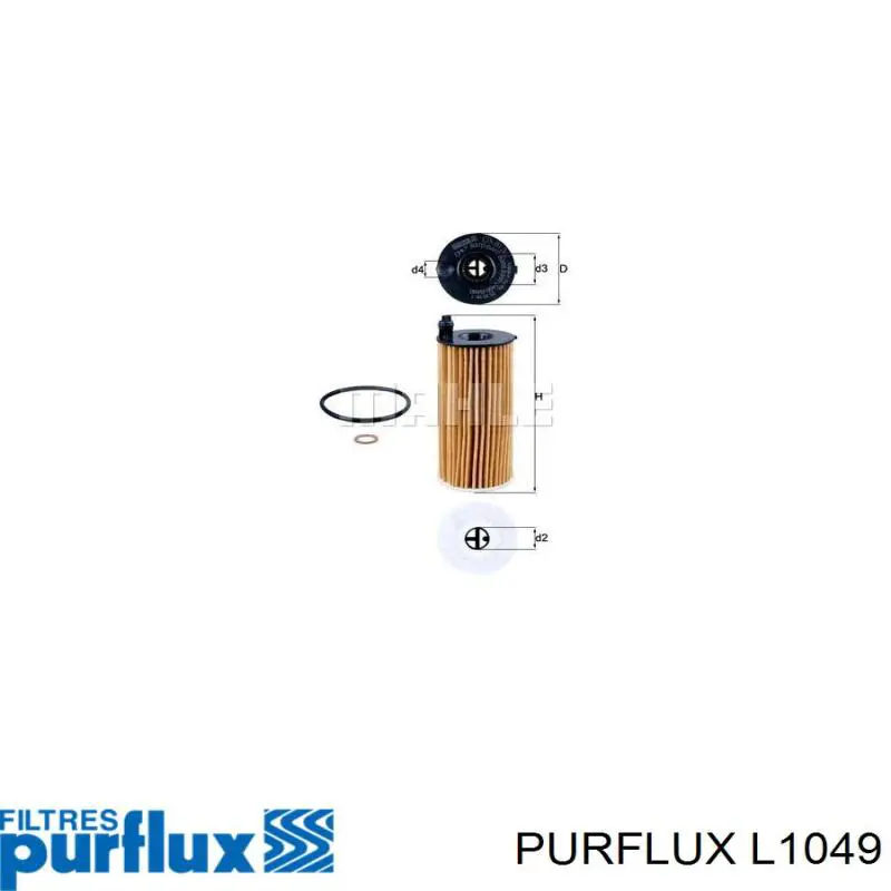 Filtro de óleo L1049 Purflux