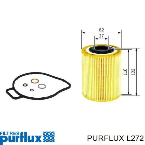 Filtro de óleo Purflux L272 preço, a partir de 10,87 USD