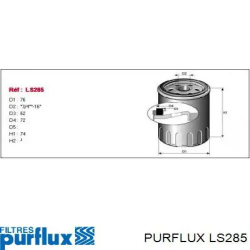LS285 Purflux Filtro de óleo