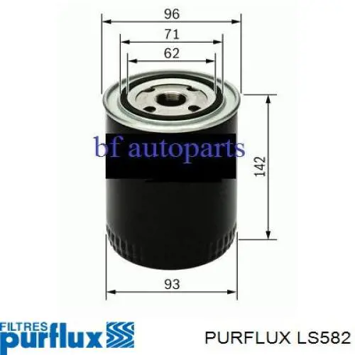 Filtro de óleo Purflux LS582 preço, a partir de 9,66 USD