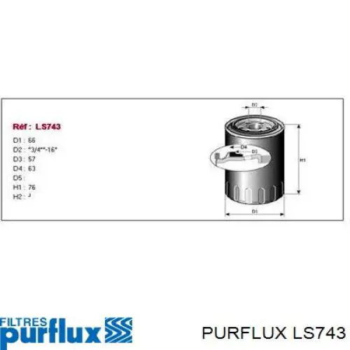 Filtro de óleo Purflux LS743 preço, a partir de 7,46 USD