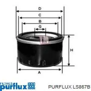Filtro de óleo LS867B Purflux