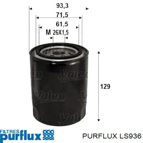 LS936 Purflux Filtro de óleo