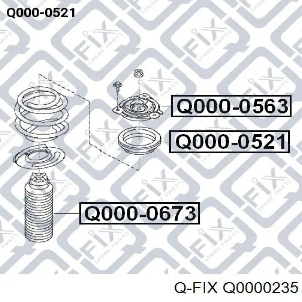 Rolamento de suporte do amortecedor dianteiro Q-fix Q0000235 preço, a partir de 3,86 USD