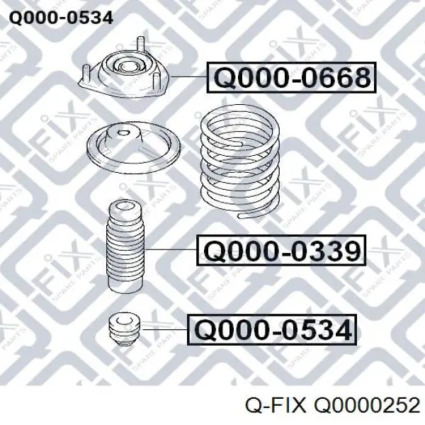 Pára-choque (grade de proteção) de amortecedor traseiro Q0000252 Q-fix