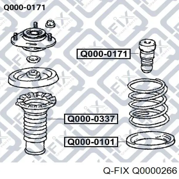 Q0000266 Q-fix Bota de proteção de amortecedor dianteiro