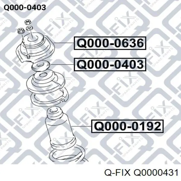 Q0000431 Q-fix Rolamento de suporte do amortecedor dianteiro