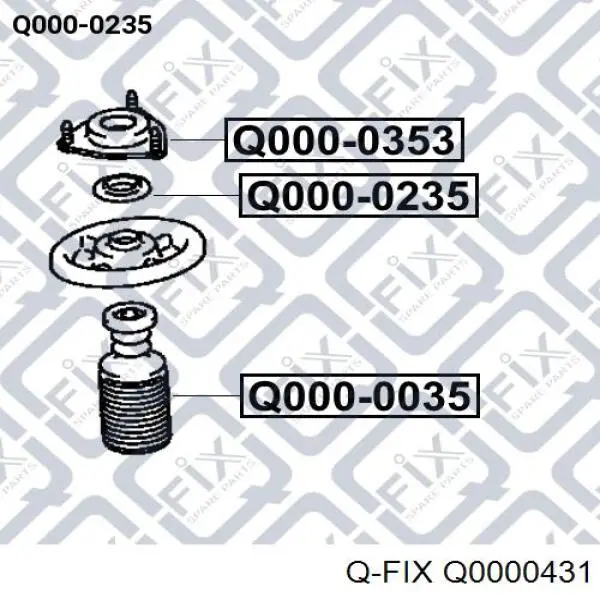 Rolamento de suporte do amortecedor dianteiro Q0000431 Q-fix
