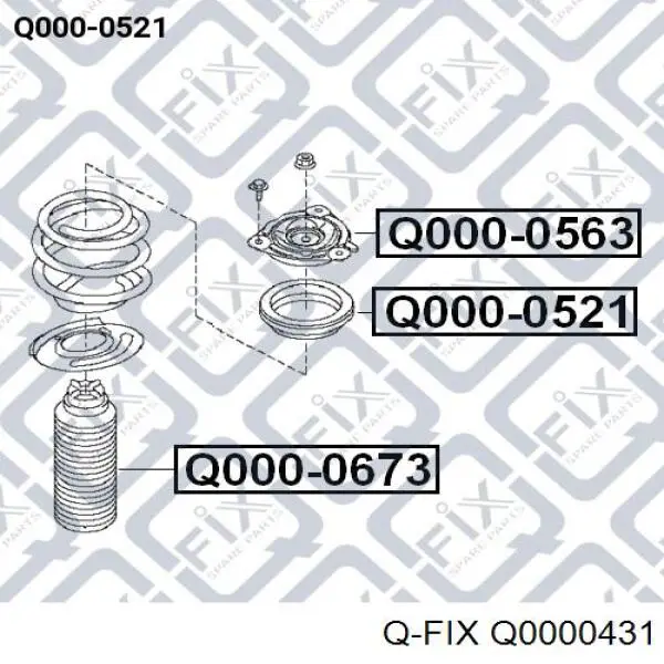 Rolamento de suporte do amortecedor dianteiro Q0000431 Q-fix