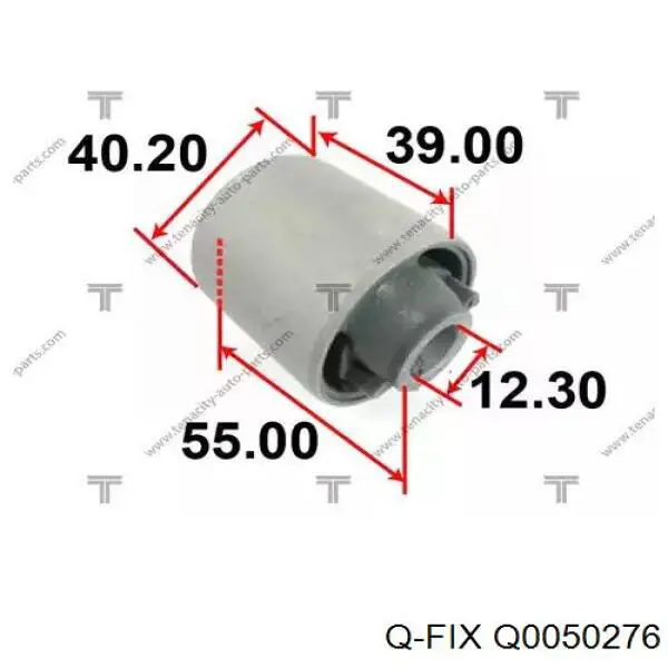 Bloco silencioso dianteiro de braço oscilante traseiro longitudinal Q0050276 Q-fix