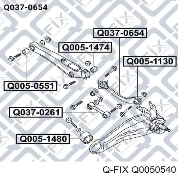 Q0050540 Q-fix Bloco silencioso da barra Panhard (de suspensão traseira)
