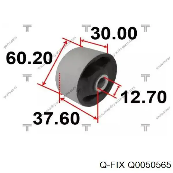 Q0050565 Q-fix Bloco silencioso traseiro de travessa de fixação de redutor traseiro