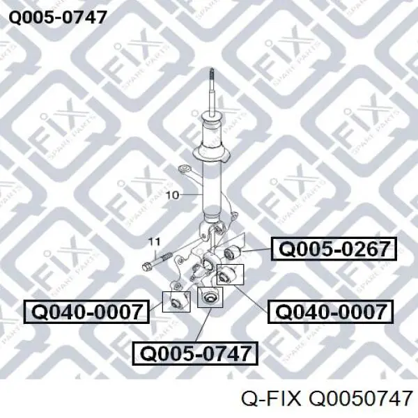 Compre Q0050747 Q-fix Bloco silencioso do pino de apoio traseiro