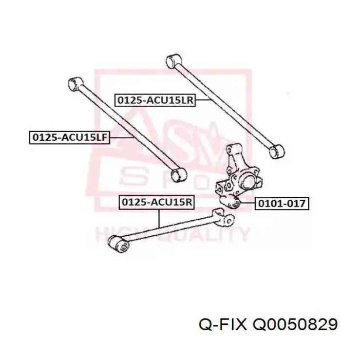 Q0050829 Q-fix Bloco silencioso traseiro de braço oscilante transversal