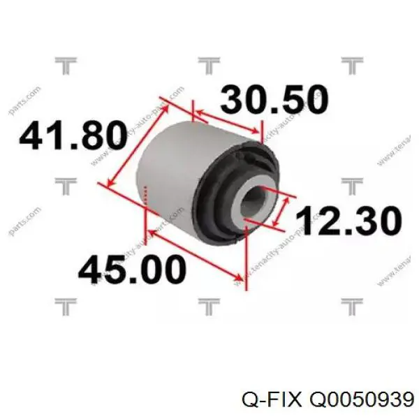 Compre Q0050939 Q-fix Bloco silencioso da barra Panhard (de suspensão traseira)