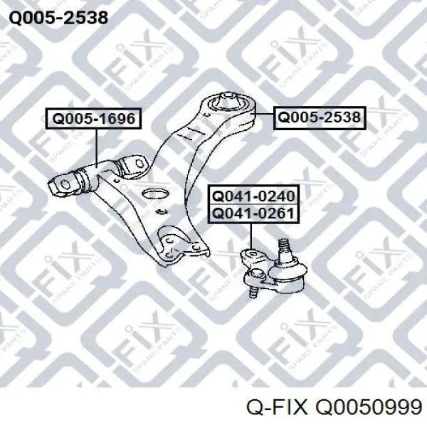 Bloco silencioso do pino de apoio traseiro Q-fix Q0050999