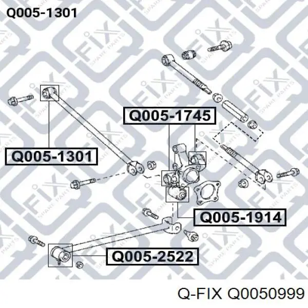 Q0050999 Q-fix Bloco silencioso do pino de apoio traseiro