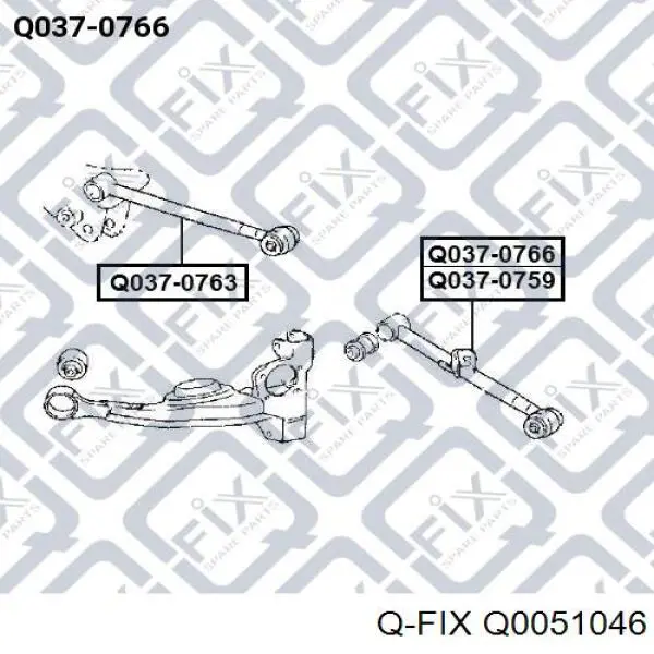 Bloco silencioso da barra Panhard (de suspensão traseira) Q-fix Q0051046 preço, a partir de 12,68 USD