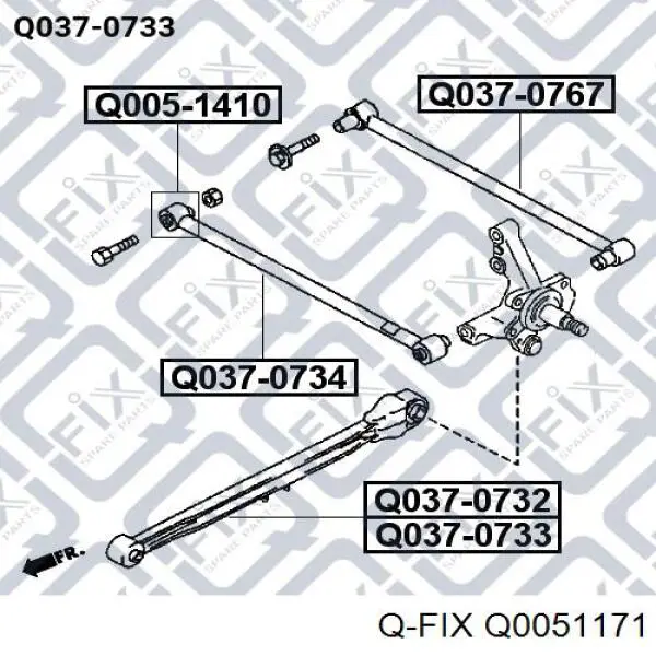 Q0051171 Q-fix Bloco silencioso dianteiro de braço oscilante traseiro longitudinal