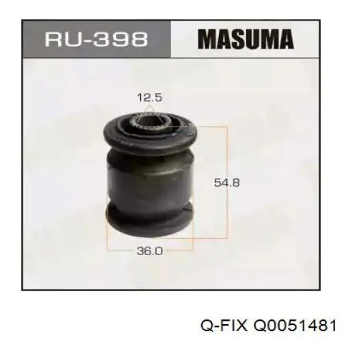 Bloco silencioso interno traseiro de braço oscilante transversal Q-fix Q0051481