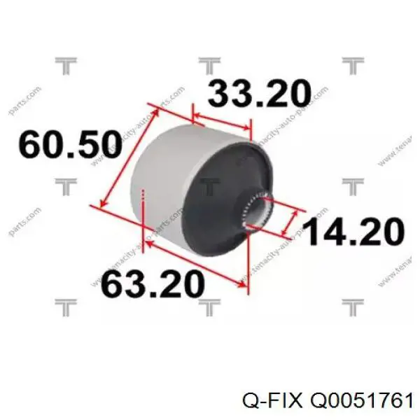 Compre Q0051761 Q-fix Bloco silencioso dianteiro do braço oscilante inferior