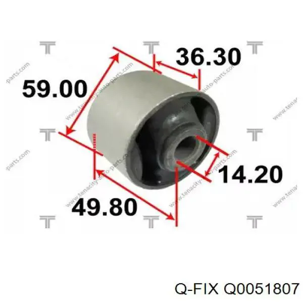 Compre Q0051807 Q-fix Bloco silencioso dianteiro de braço oscilante traseiro longitudinal